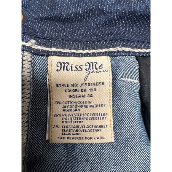 Miss Me Bootcut Loose Saddle Stitch Border Dark Jeans Western Size 30 US 10/12 - Picture 5 of 8